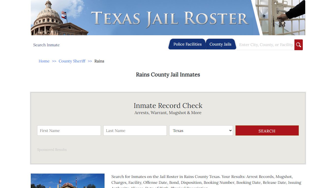 Rains County Jail Inmates - Jail Roster Search