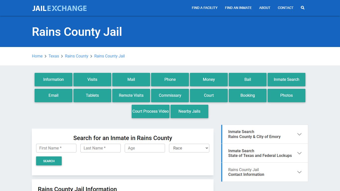 Rains County Jail Roster Lookup, TX, Inmate Search - Jail Exchange